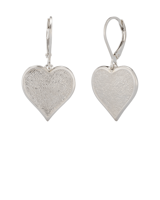 Heart Earrings Print White Gold Keepsake